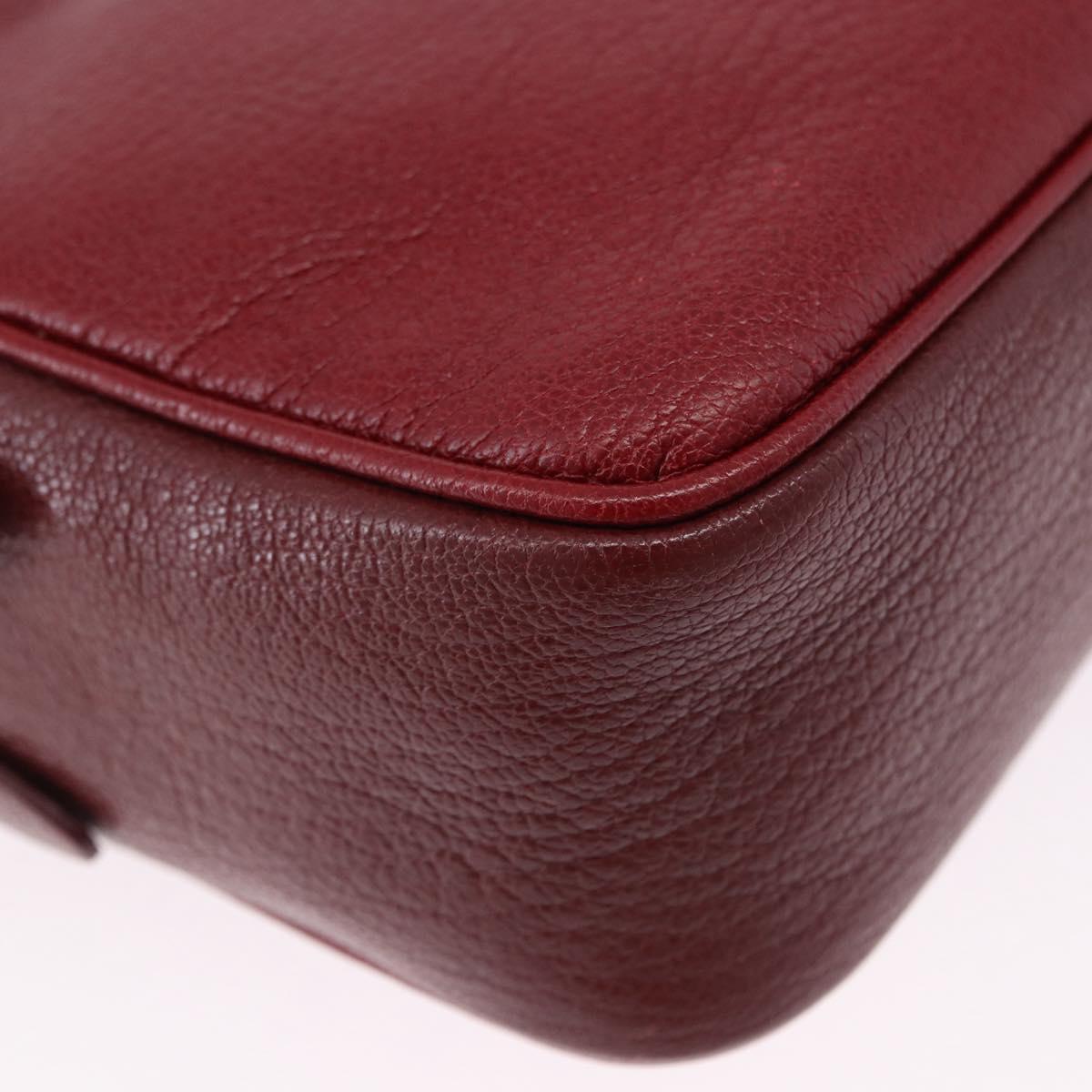 Miu Miu Shoulder Bag Leather Red Gold Auth 192246V