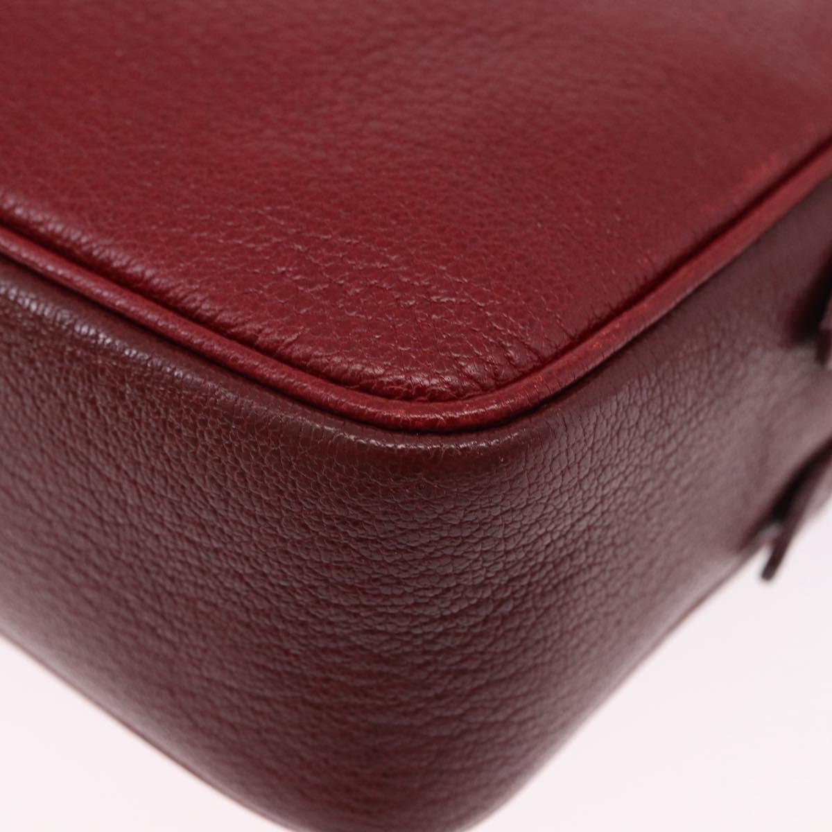 Miu Miu Shoulder Bag Leather Red Gold Auth 192246V