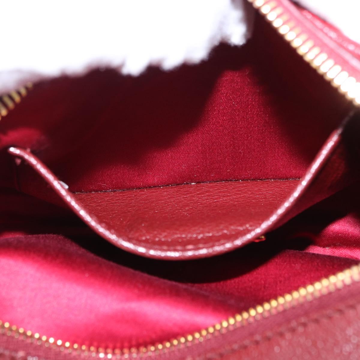 Miu Miu Shoulder Bag Leather Red Gold Auth 192246V