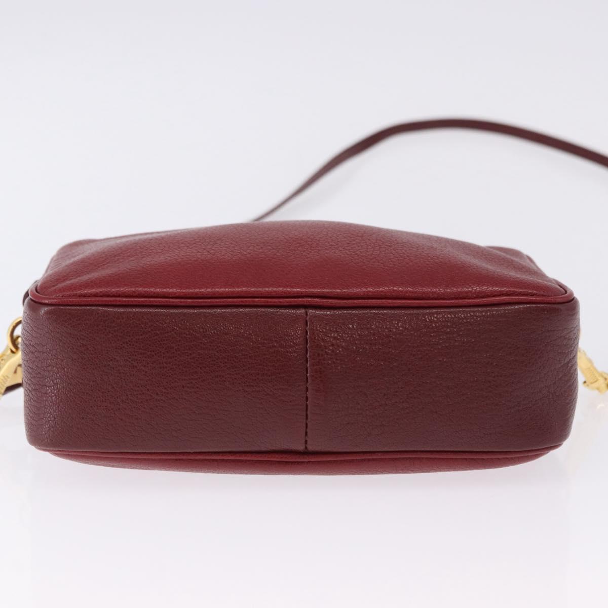 Miu Miu Shoulder Bag Leather Red Gold Auth 192246V