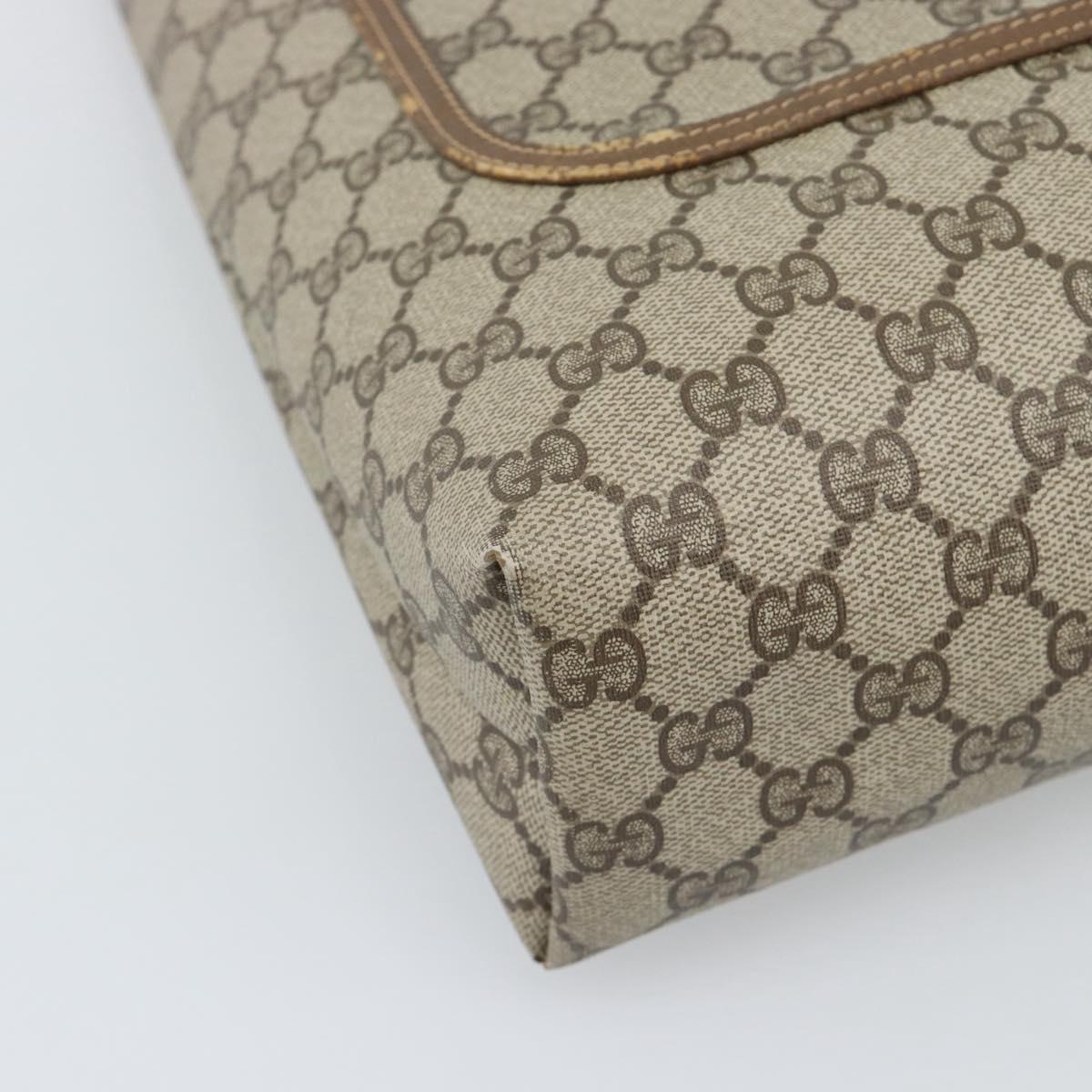 GUCCI GG Supreme Web Sherry Line Tote Bag PVC Beige Gold 40 02 003 Auth 192248