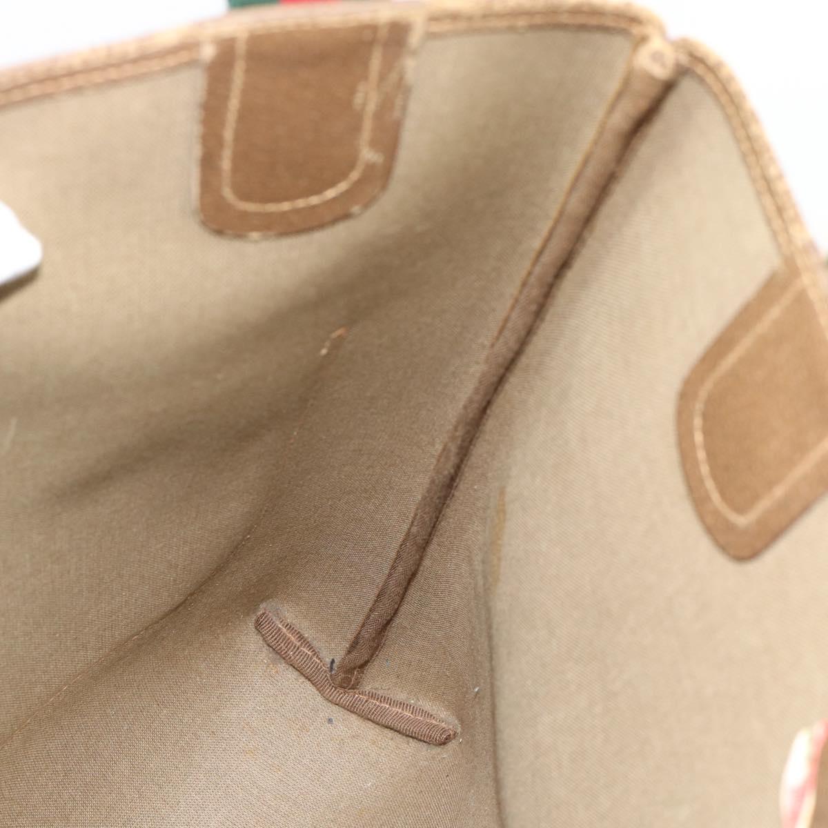 GUCCI GG Supreme Web Sherry Line Tote Bag PVC Beige Gold 40 02 003 Auth 192248