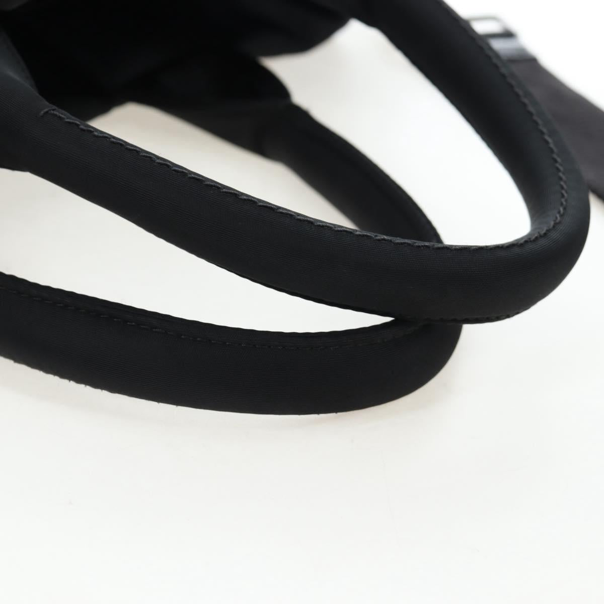 PRADA Reversible Hand Bag Nylon 2way Black Silver Auth 192253V