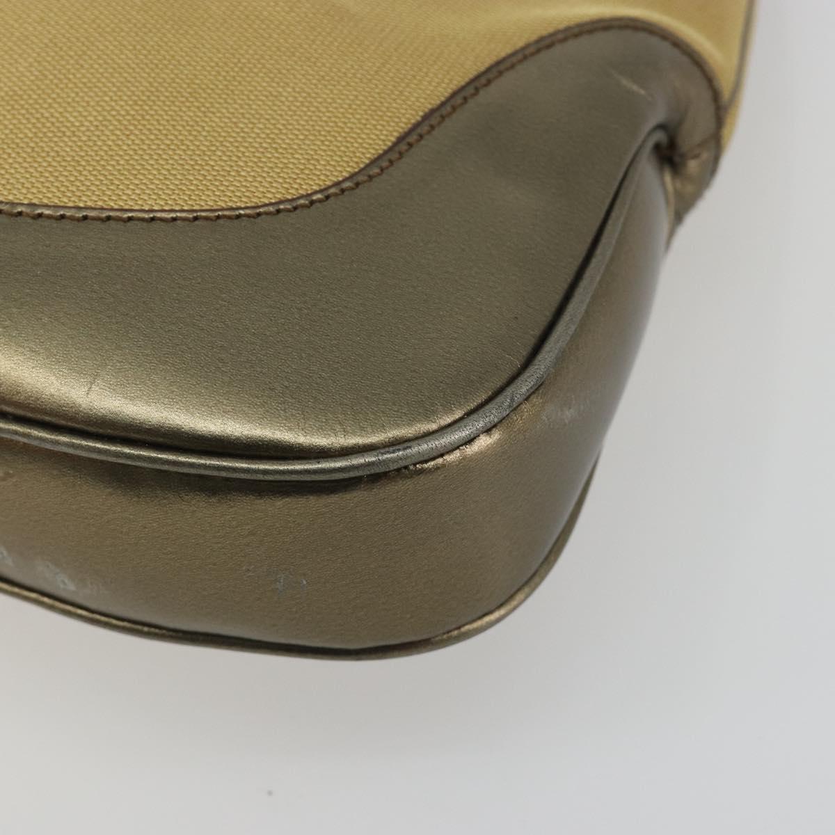 GUCCI GG Canvas Jackie Sherry Line Hand Bag Gold 001 3306 Auth 192254V