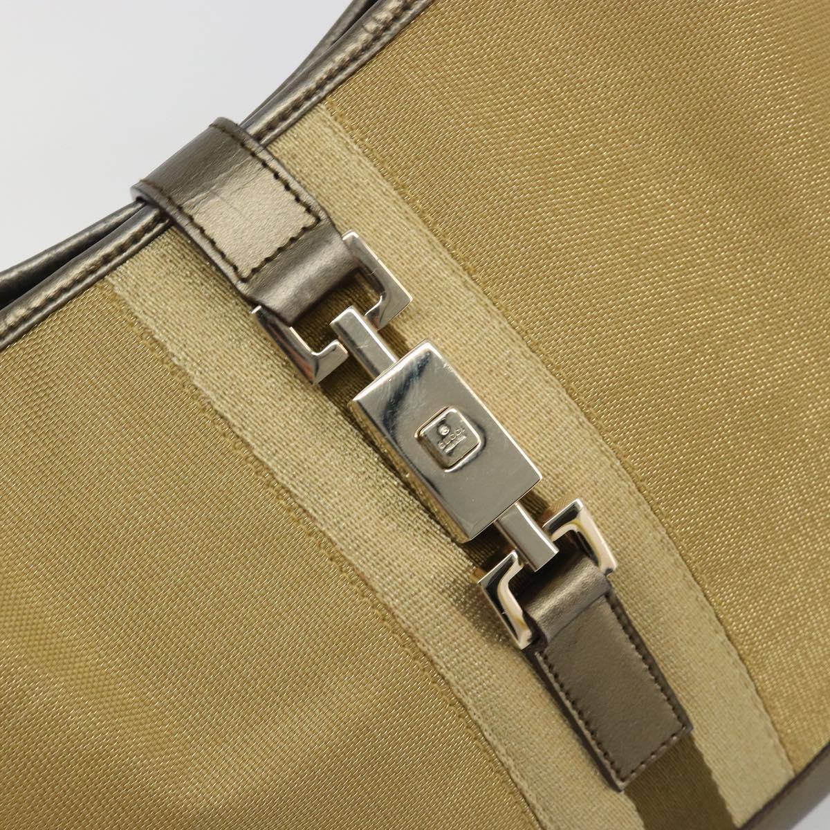 GUCCI GG Canvas Jackie Sherry Line Hand Bag Gold 001 3306 Auth 192254V