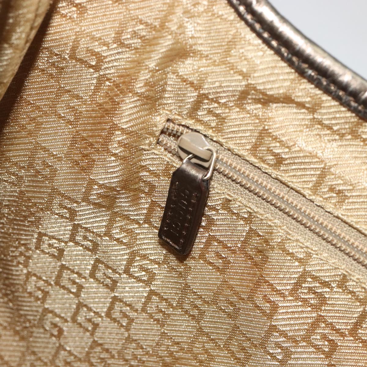 GUCCI GG Canvas Jackie Sherry Line Hand Bag Gold 001 3306 Auth 192254V