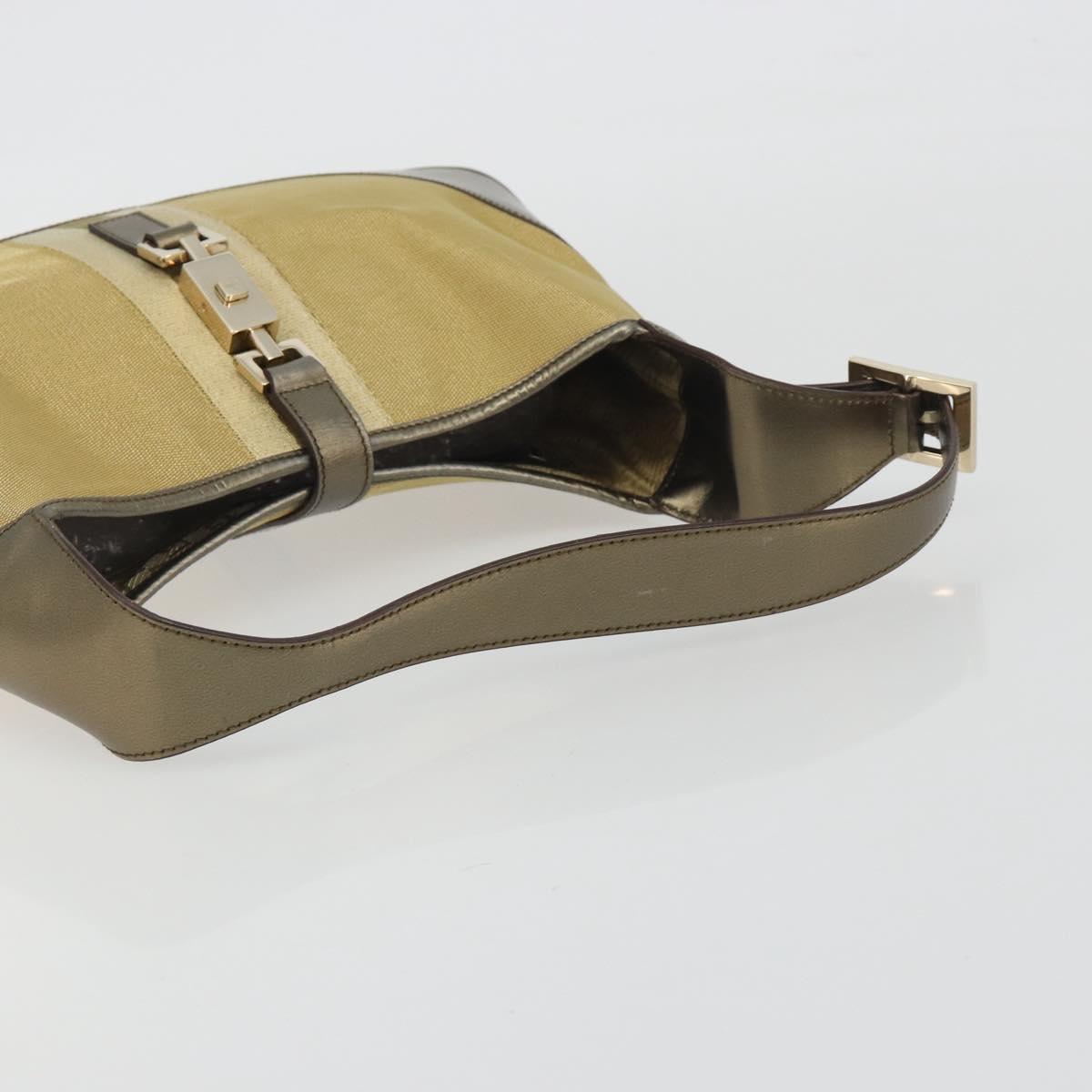 GUCCI GG Canvas Jackie Sherry Line Hand Bag Gold 001 3306 Auth 192254V