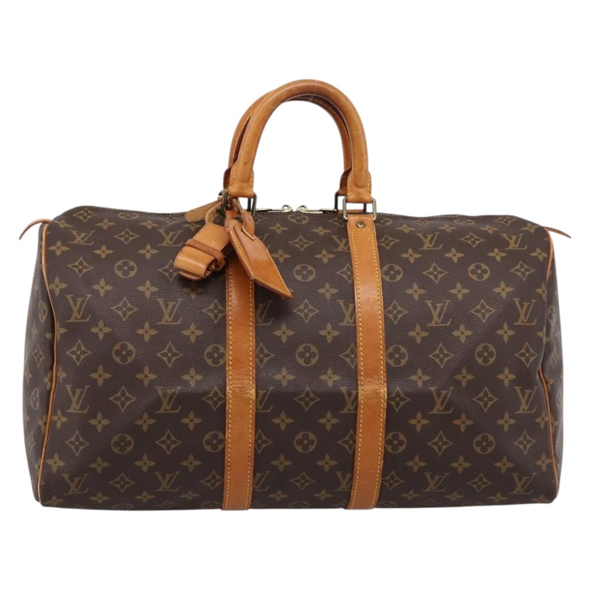 LOUIS VUITTON Monogram Keepall 45 Boston Bag M41428 LV Auth 192255