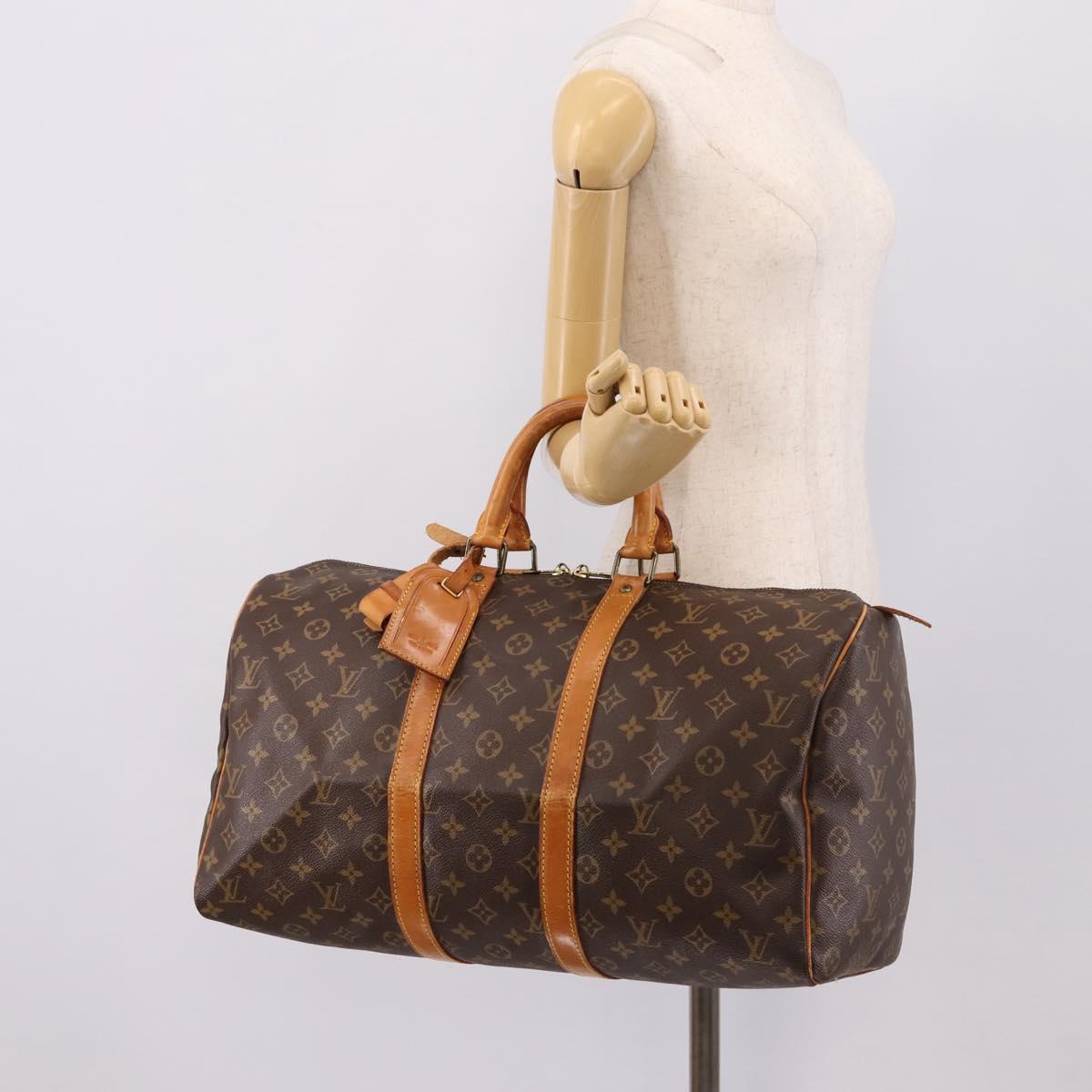 LOUIS VUITTON Monogram Keepall 45 Boston Bag M41428 LV Auth 192255