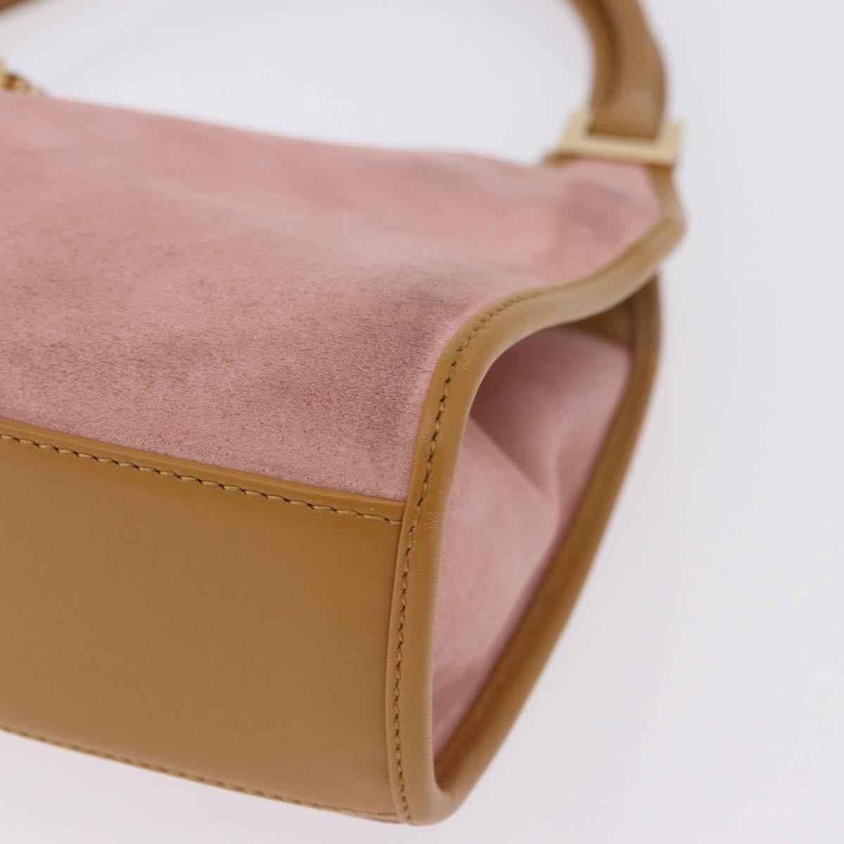 GUCCI Jackie Hand Bag Suede Pink Gold 002 1068 Auth 192263A