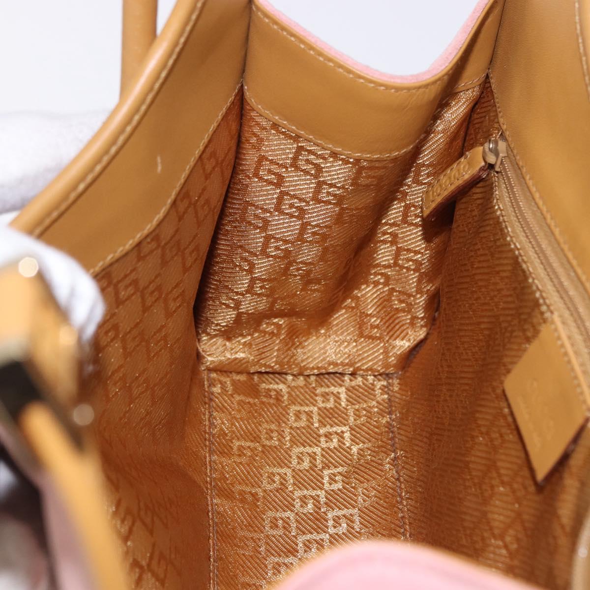 GUCCI Jackie Hand Bag Suede Pink Gold 002 1068 Auth 192263A