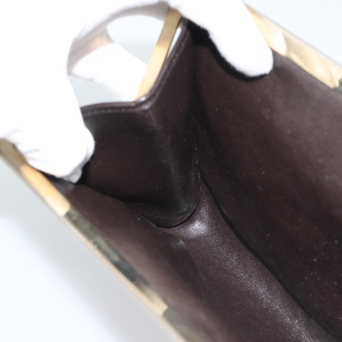 Christian Dior Trotter Canvas Clutch Bag Beige Gold Auth 192265