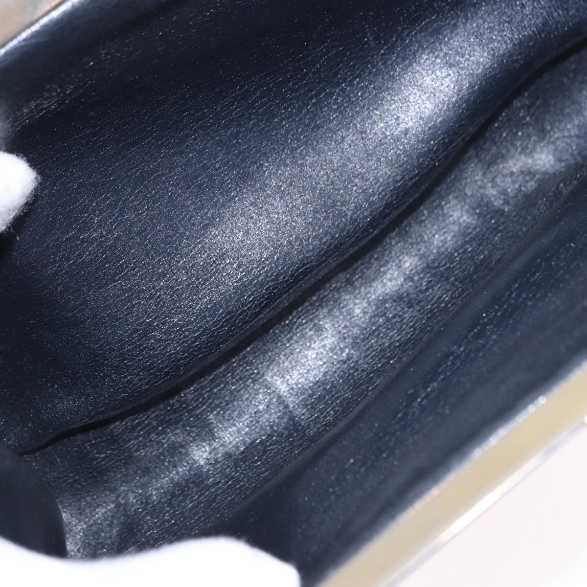 Christian Dior Trotter Canvas Clutch Bag Navy Gold Auth 192268