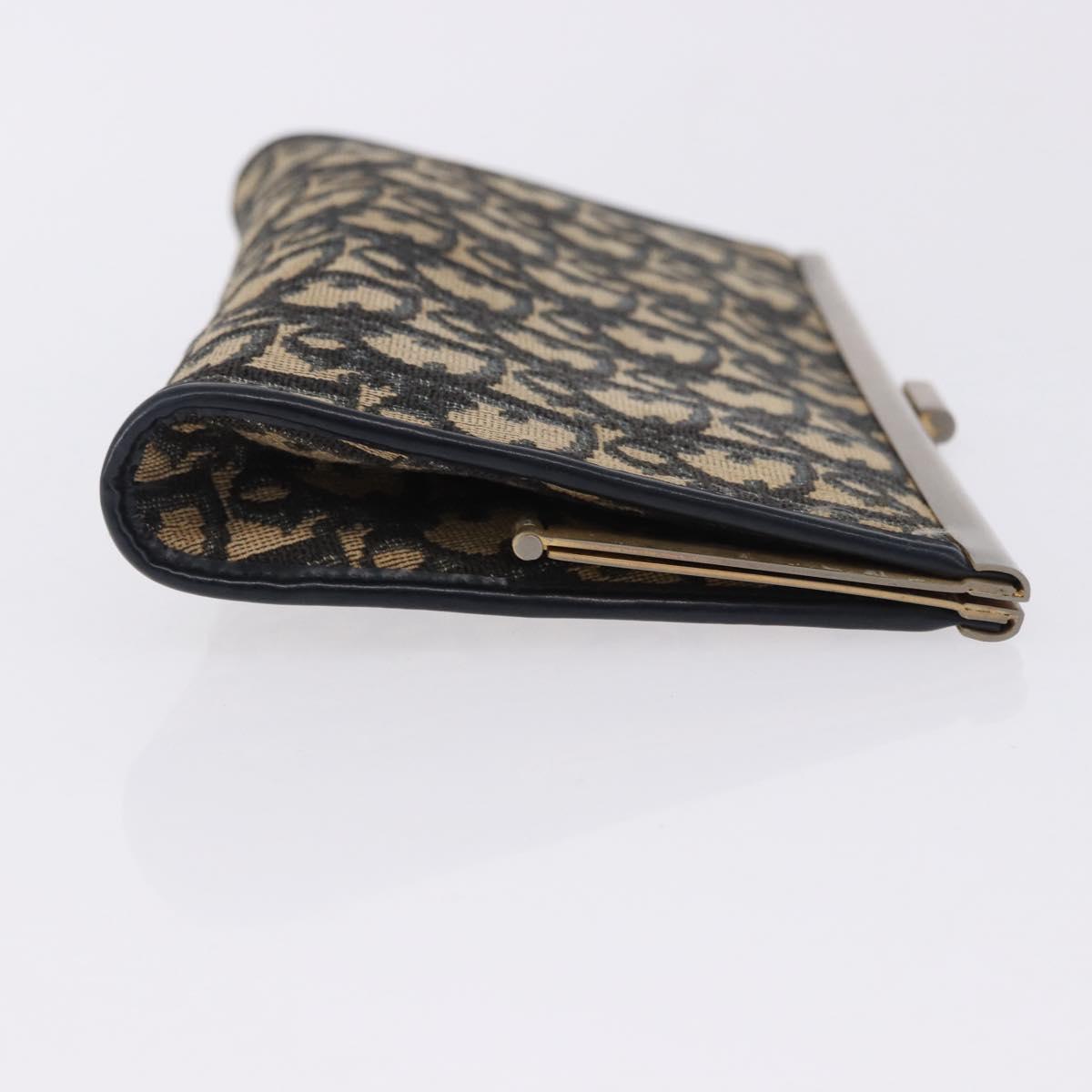 Christian Dior Trotter Canvas Clutch Bag Navy Gold Auth 192268