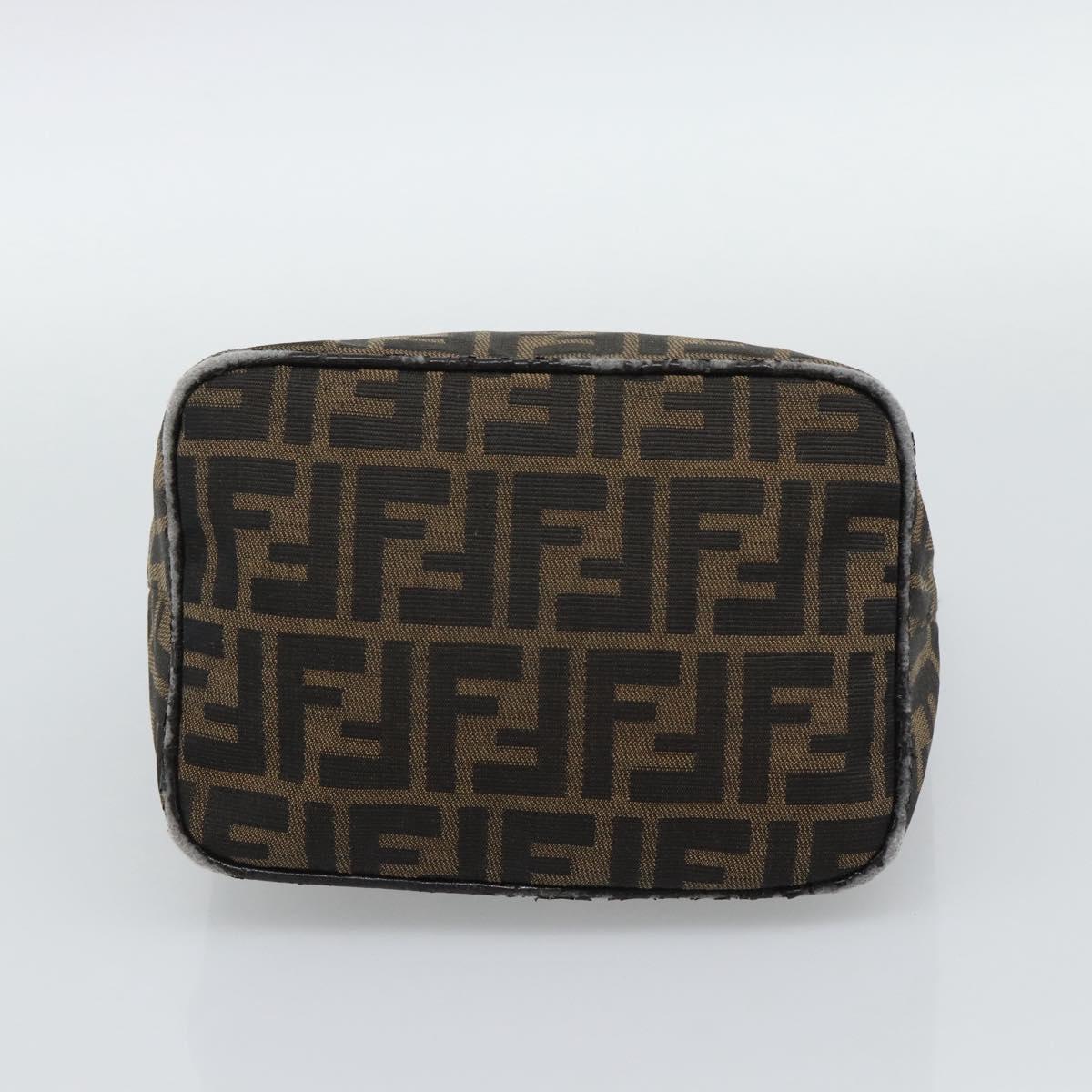 FENDI Zucca Canvas Mamma Baguette Shoulder Bag Brown Gold Auth 192273