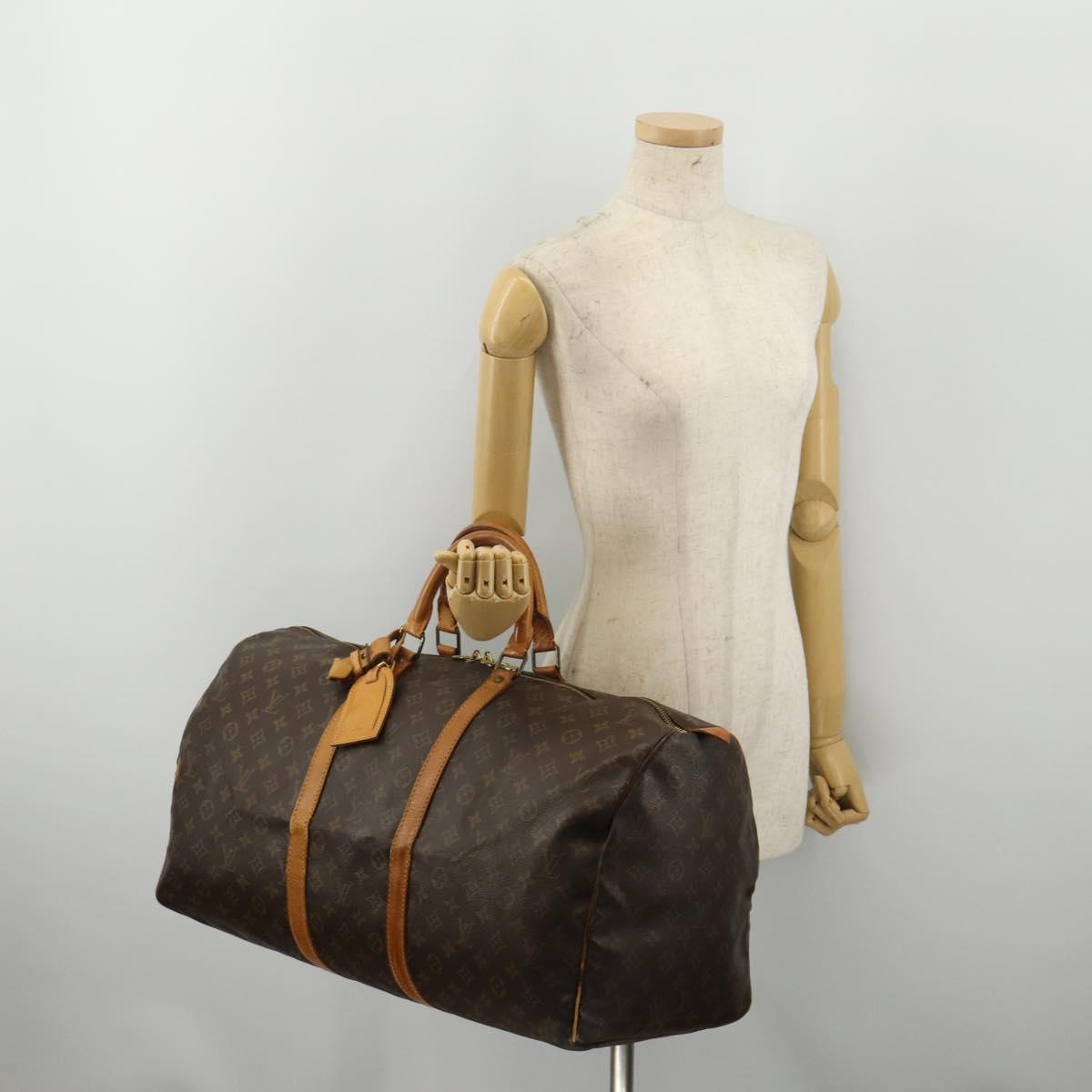 LOUIS VUITTON Monogram Keepall 55 Boston Bag M41424 LV Auth 192275