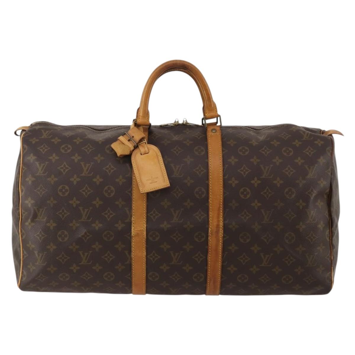 LOUIS VUITTON Monogram Keepall 55 Boston Bag M41424 LV Auth 192275