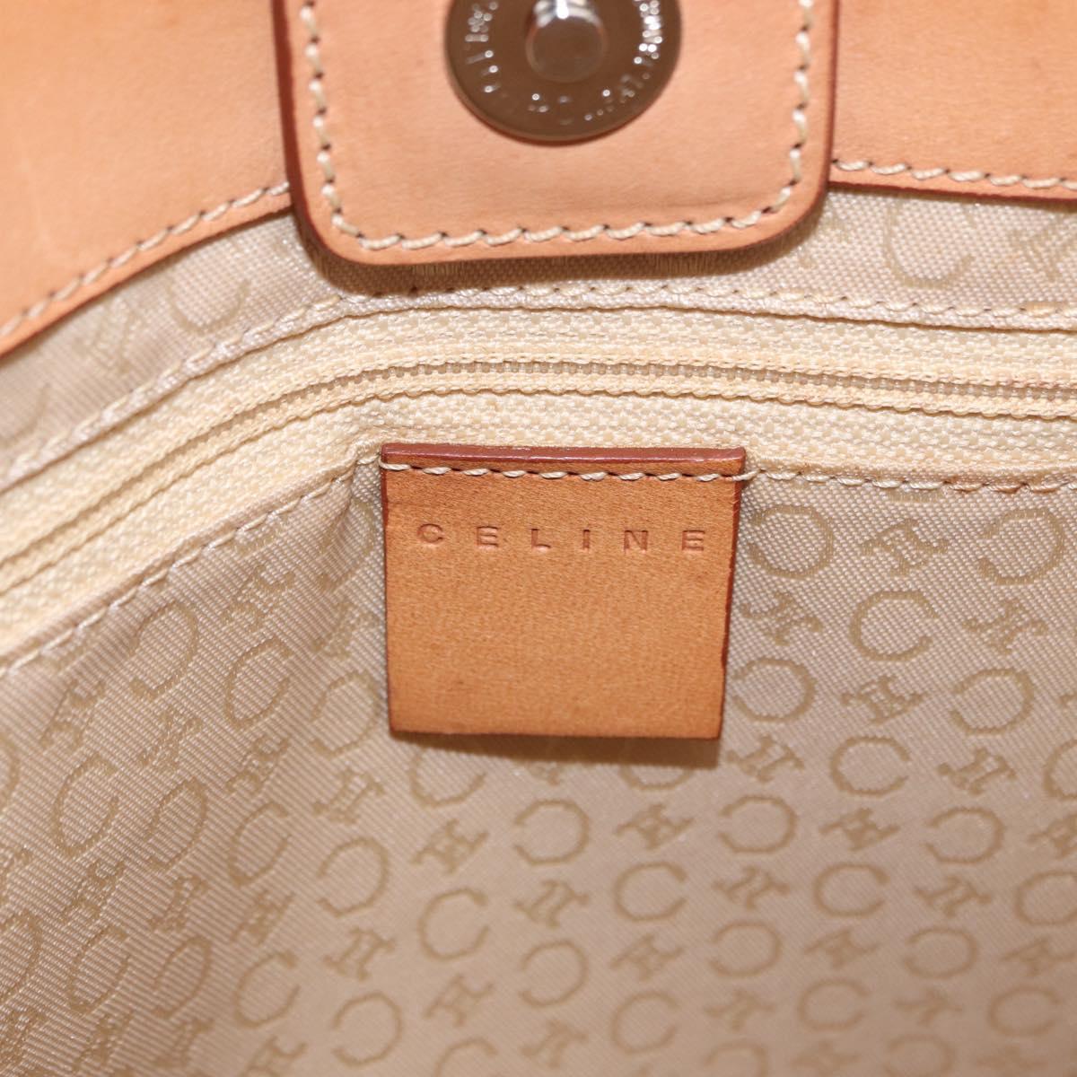CELINE C Macadam Canvas Hand Bag Suede Gray Silver Auth 192286A