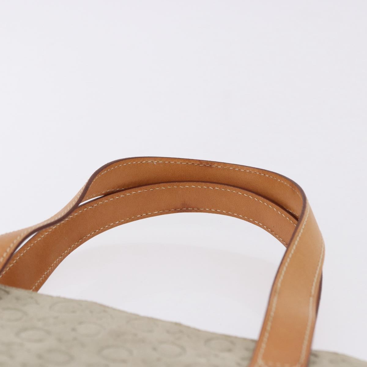 CELINE C Macadam Canvas Hand Bag Suede Gray Silver Auth 192286A