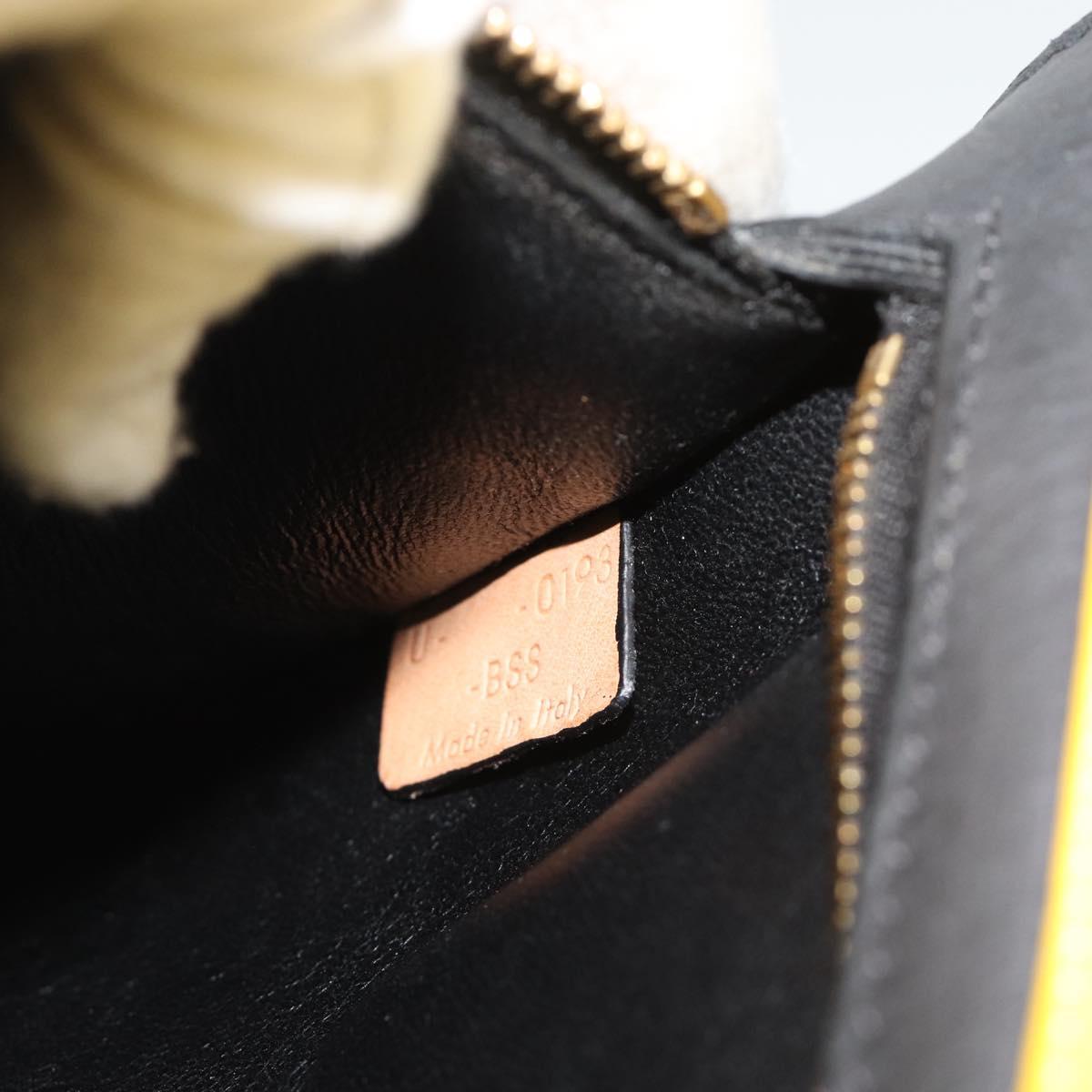 CELINE Trapeze Hand Bag Leather 2way Yellow Gold Auth 192289A