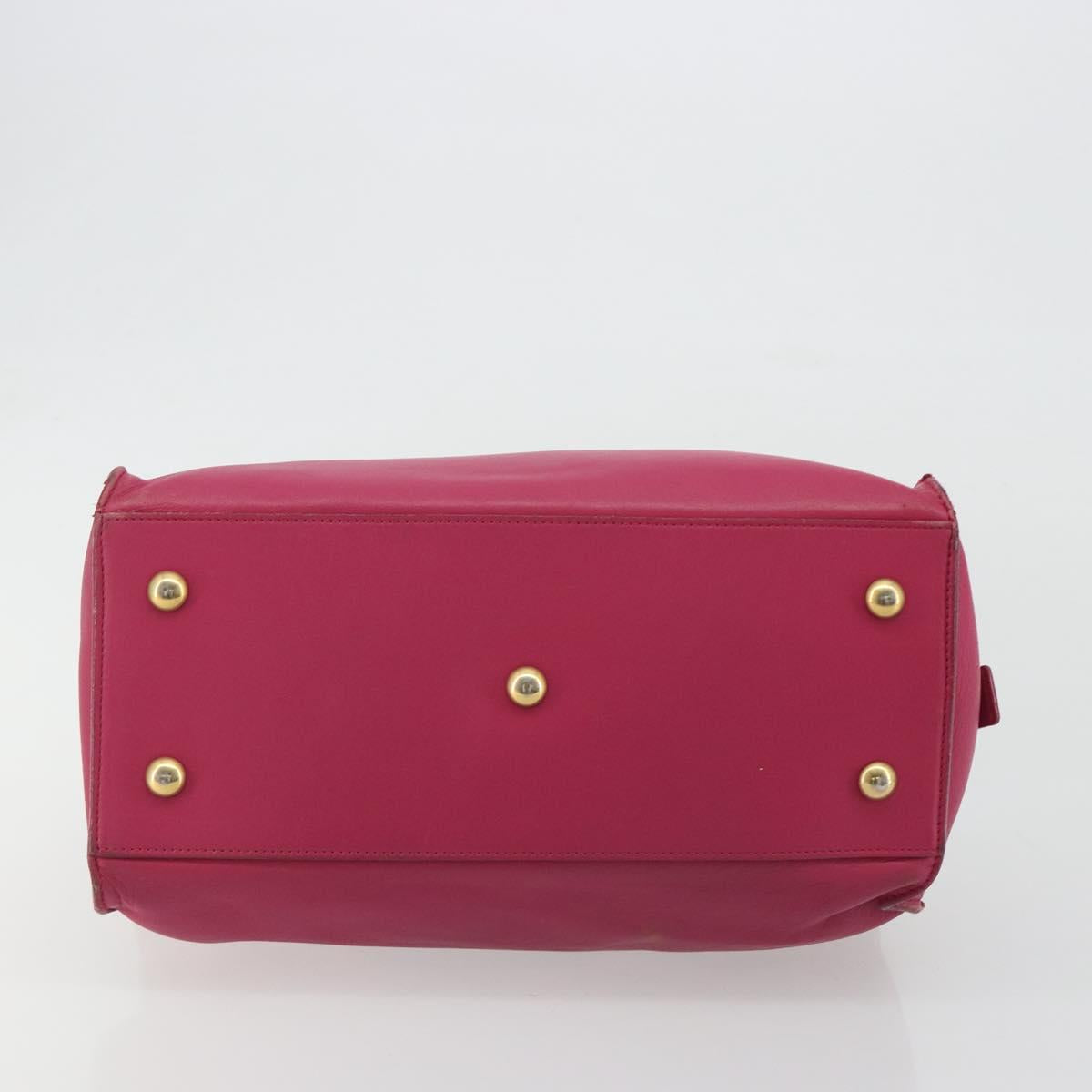 SAINT LAURENT Y Line Hand Bag Leather Pink Gold 311210 Auth 192291