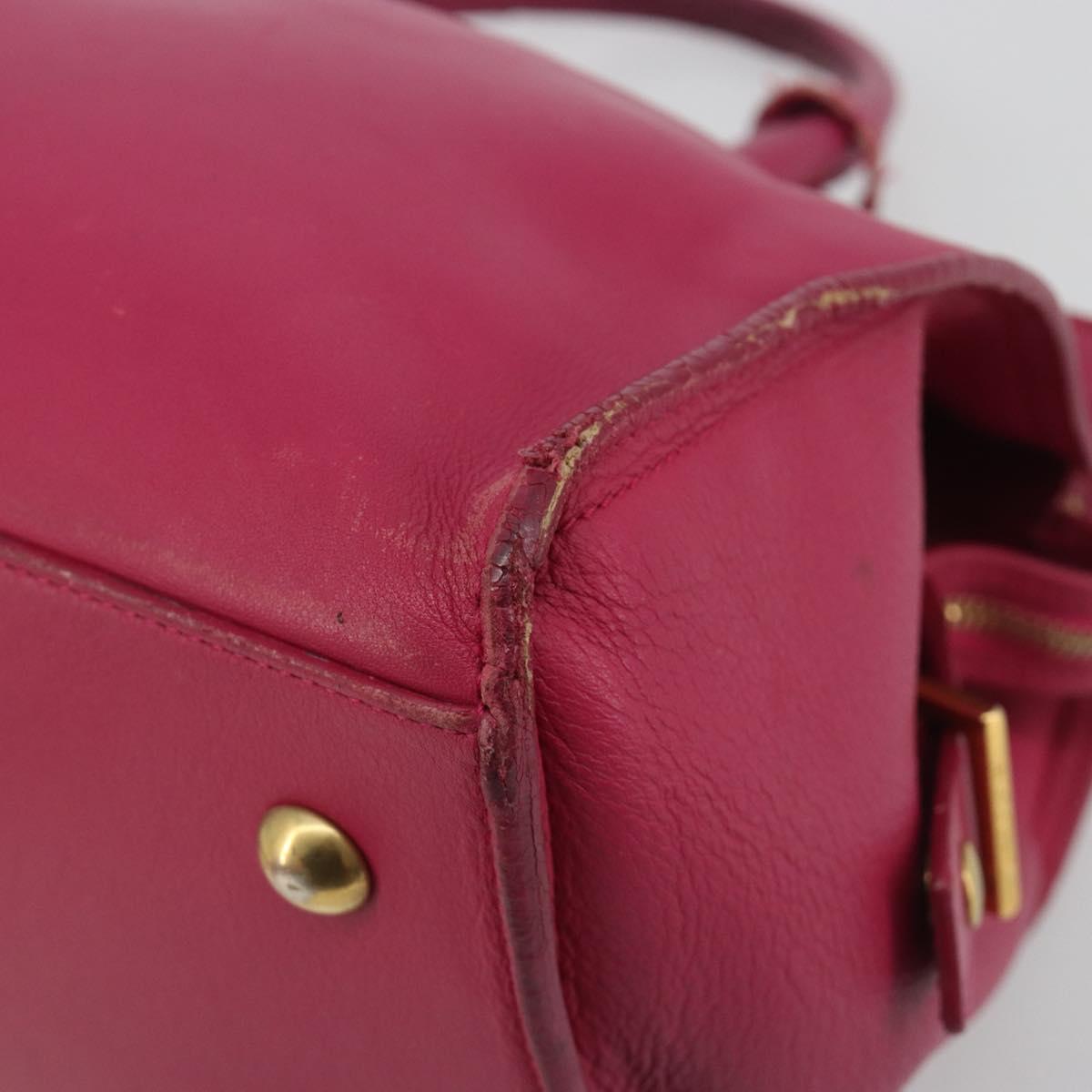 SAINT LAURENT Y Line Hand Bag Leather Pink Gold 311210 Auth 192291