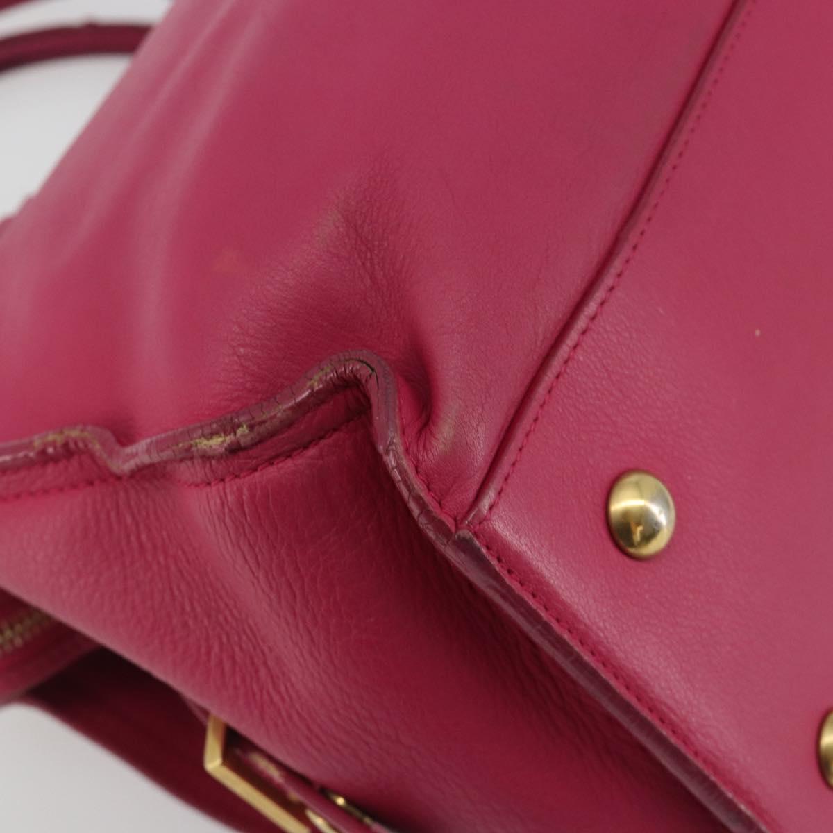 SAINT LAURENT Y Line Hand Bag Leather Pink Gold 311210 Auth 192291