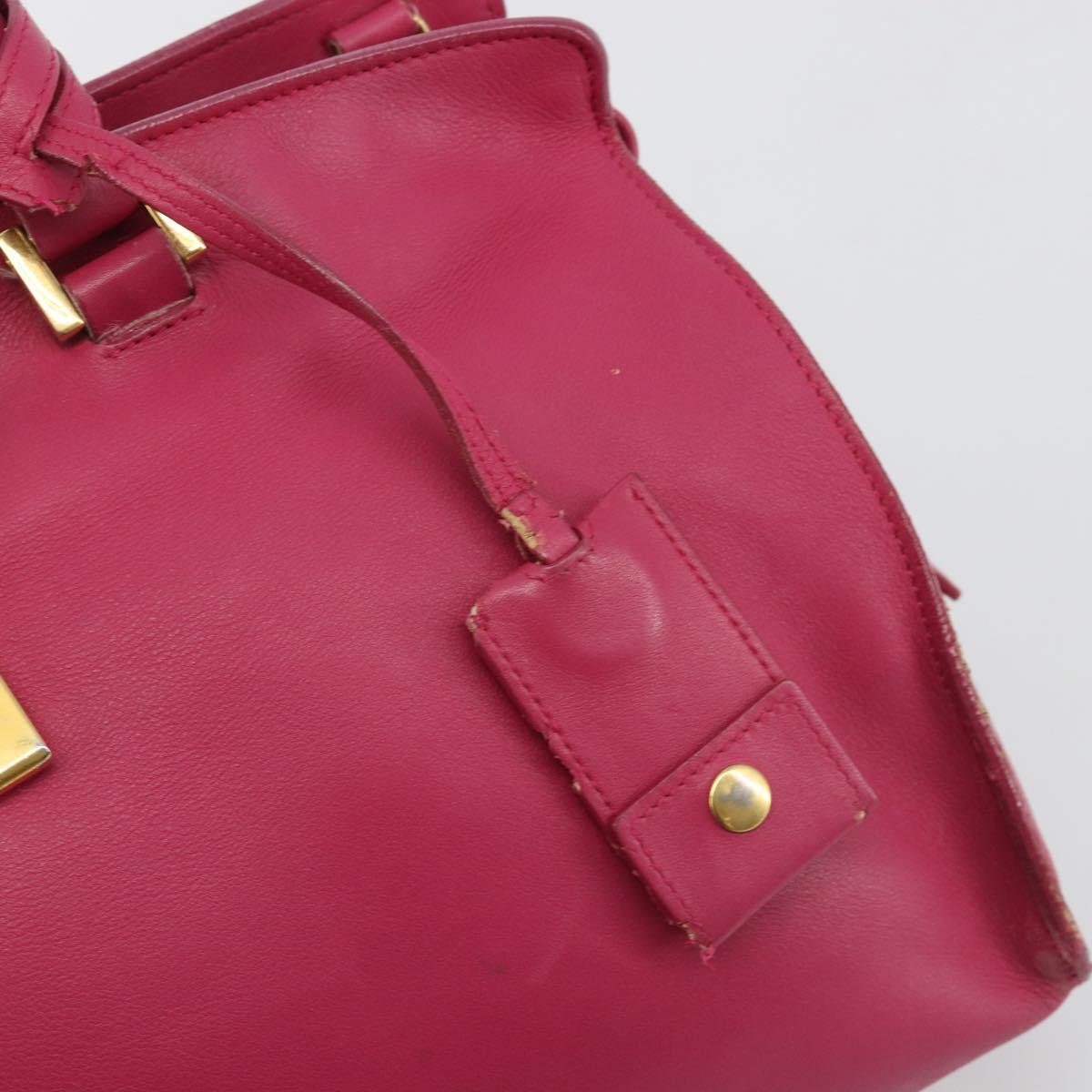 SAINT LAURENT Y Line Hand Bag Leather Pink Gold 311210 Auth 192291
