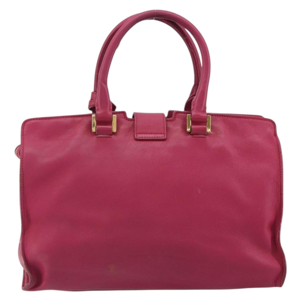 SAINT LAURENT Y Line Hand Bag Leather Pink Gold 311210 Auth 192291