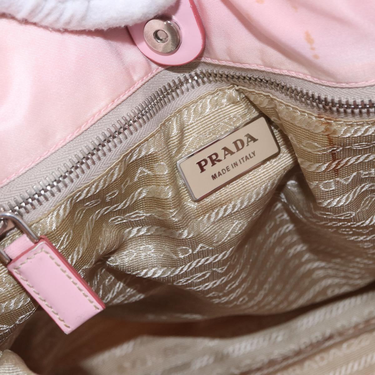PRADA Tote Bag Nylon 2way Pink Silver Auth 192294