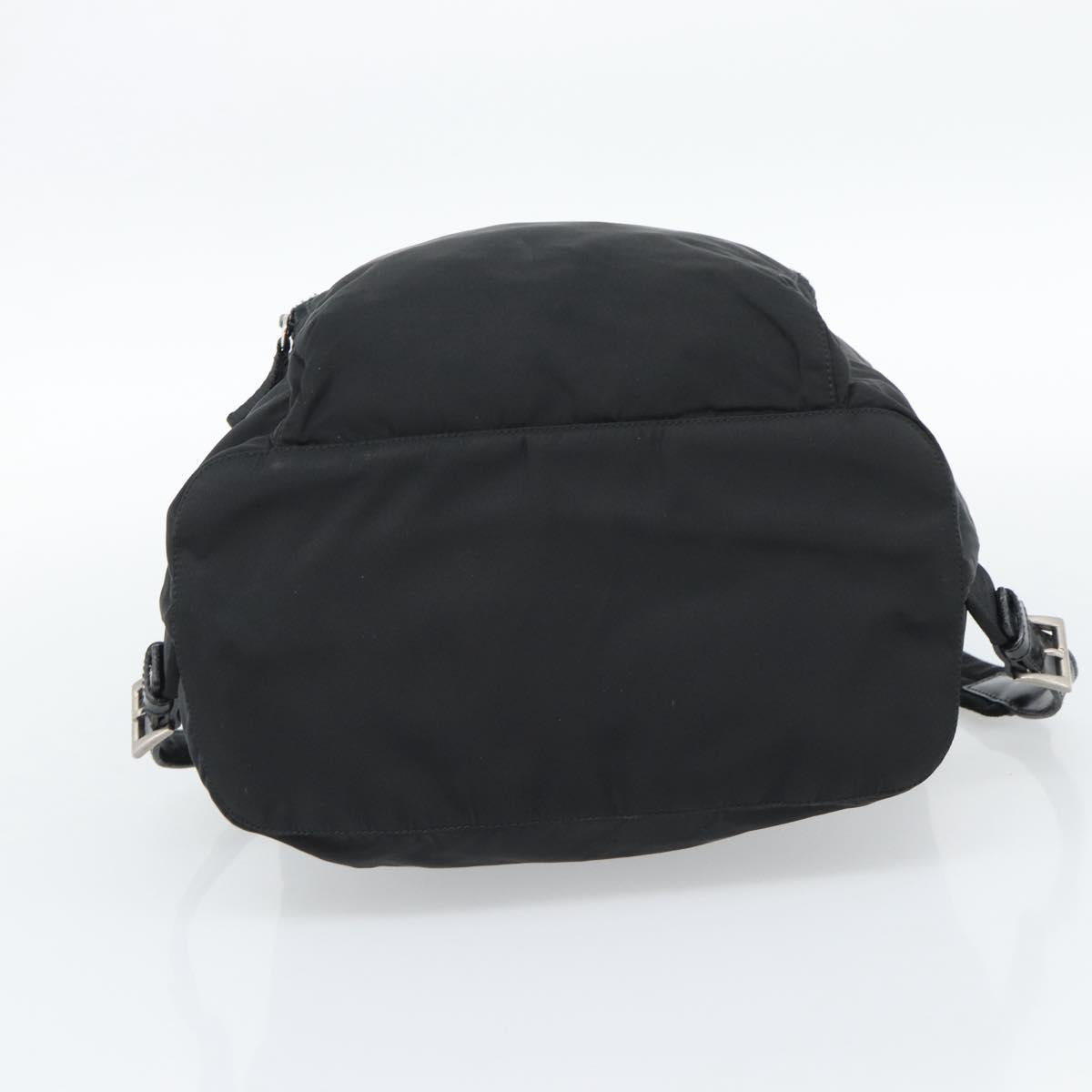 PRADA Nylon Backpack Black Silver Auth 192295A