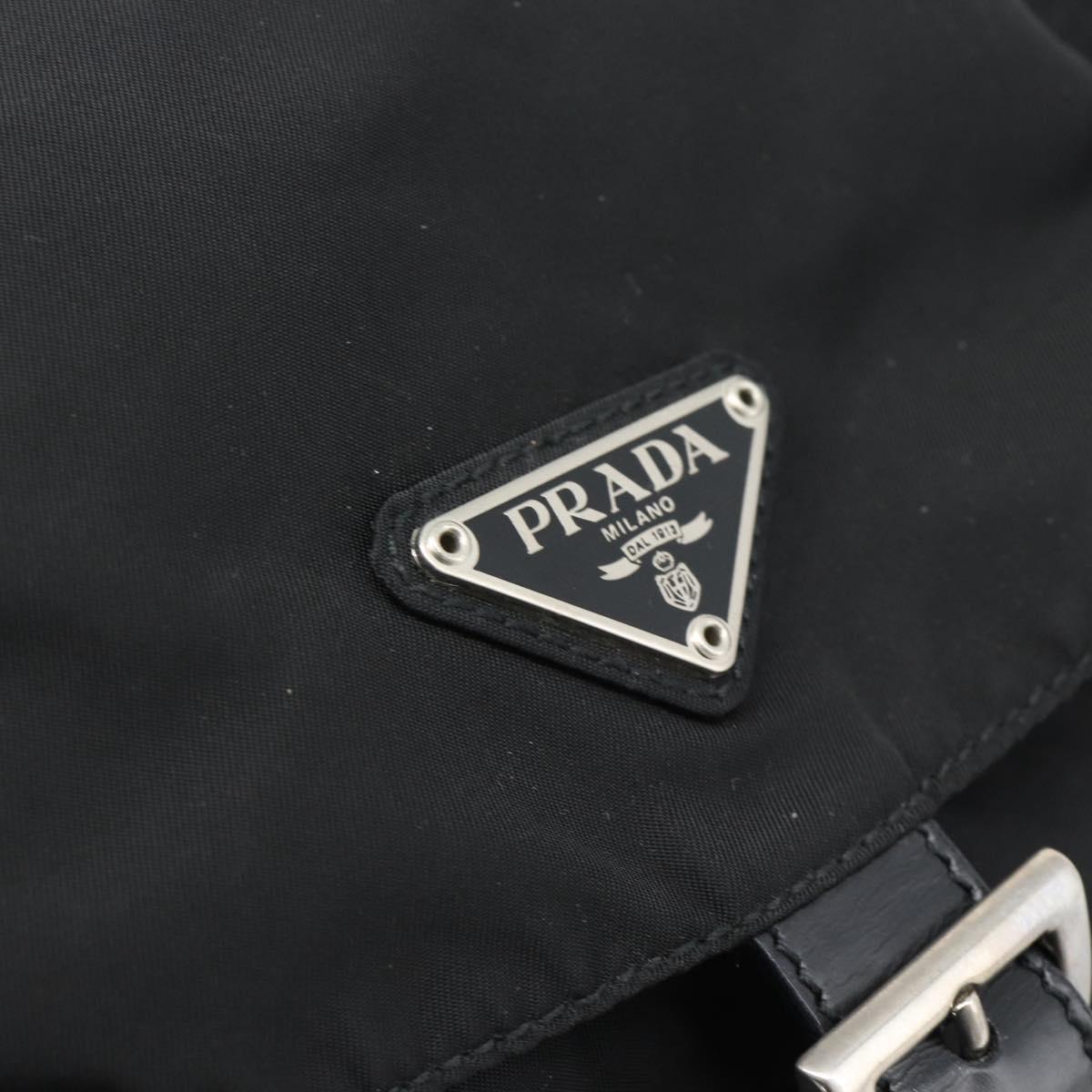 PRADA Nylon Backpack Black Silver Auth 192295A