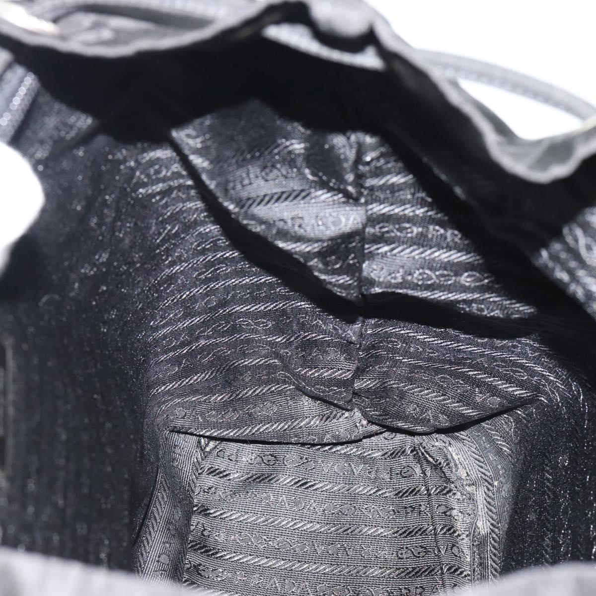 PRADA Nylon Backpack Black Silver Auth 192295A