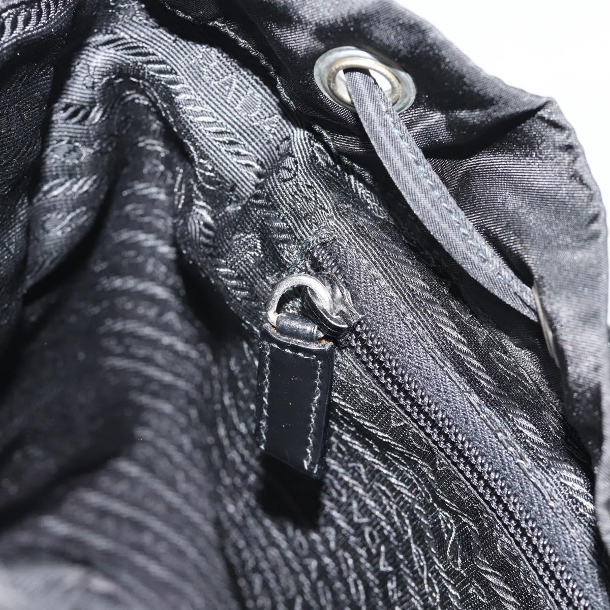PRADA Nylon Backpack Black Silver Auth 192295A