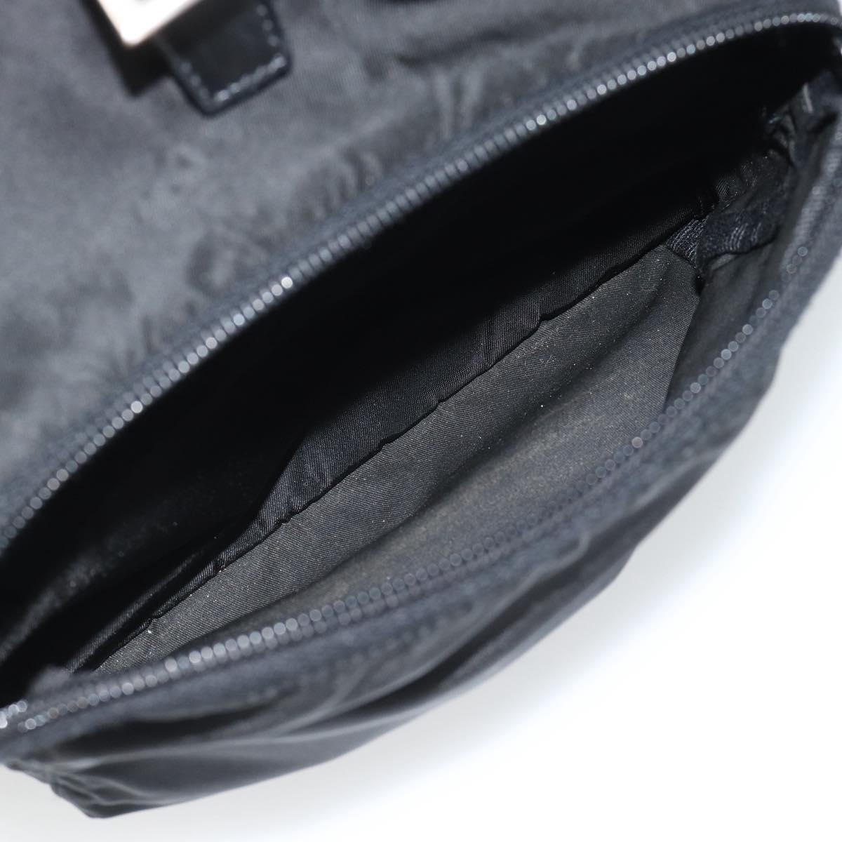 PRADA Nylon Backpack Black Silver Auth 192295A