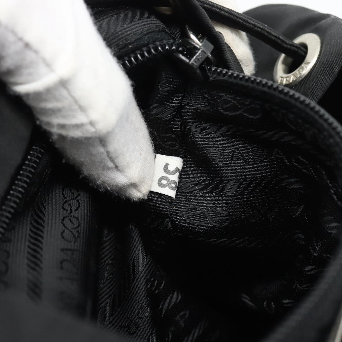 PRADA Nylon Backpack Black Silver Auth 192295A