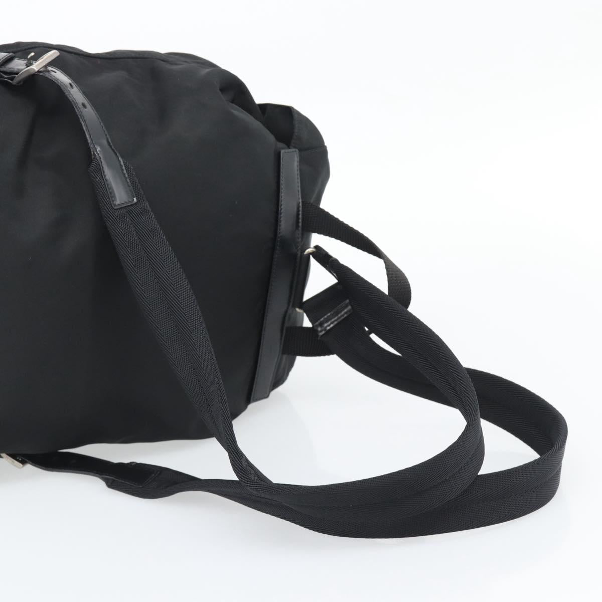 PRADA Nylon Backpack Black Silver Auth 192295A