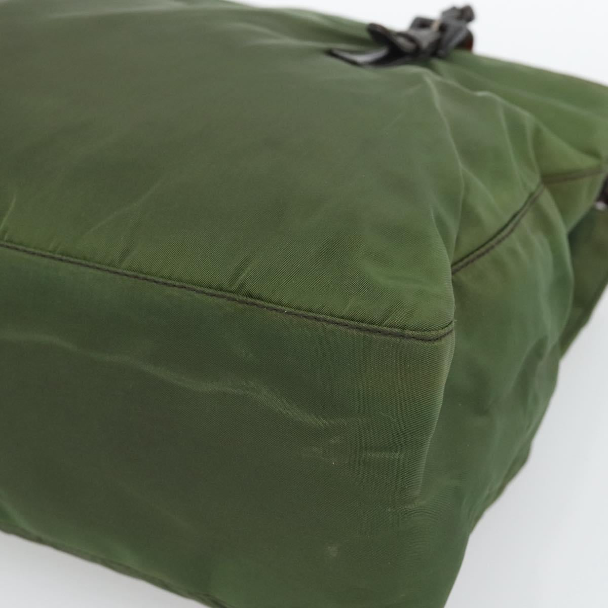 PRADA Plastic Chain Tote Bag Nylon Green Auth 192297