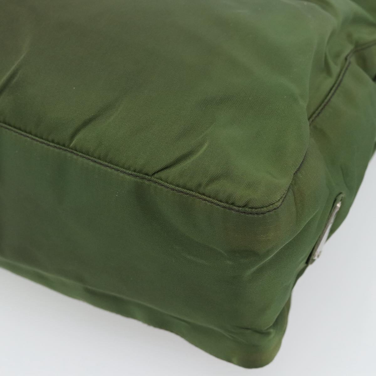 PRADA Plastic Chain Tote Bag Nylon Green Auth 192297