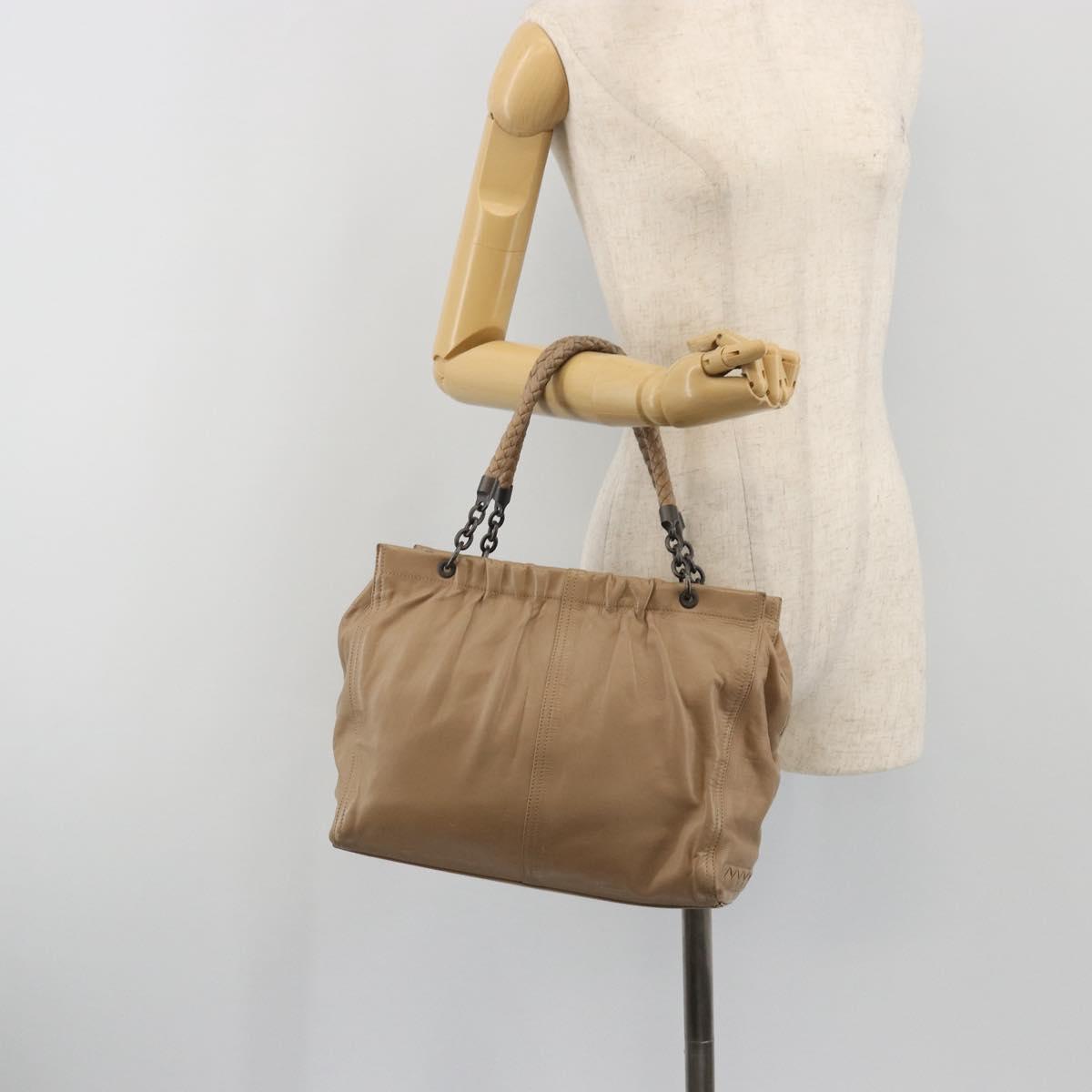 BOTTEGA VENETA INTRECCIATO Tote Bag Leather Beige Auth 192298