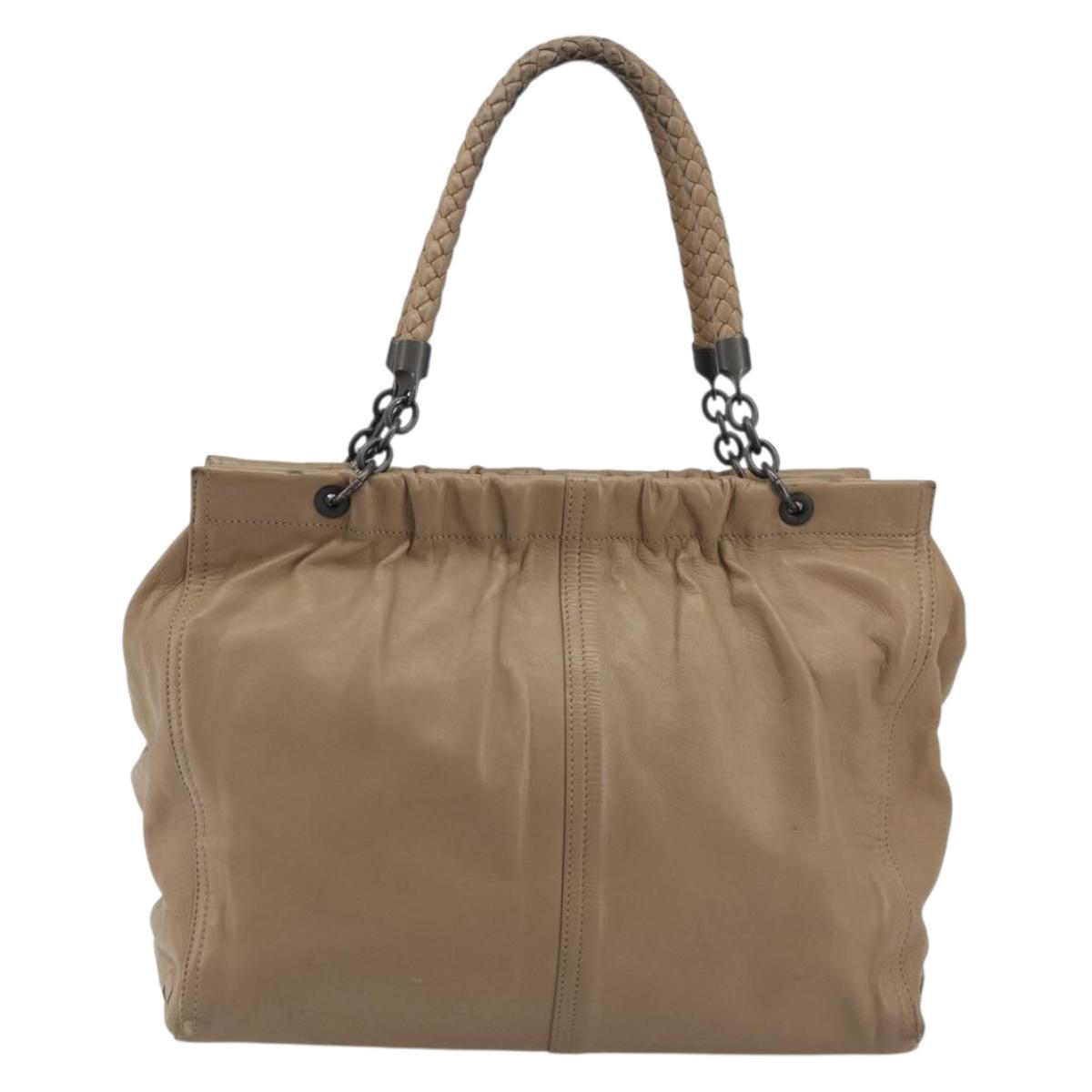BOTTEGA VENETA INTRECCIATO Tote Bag Leather Beige Auth 192298
