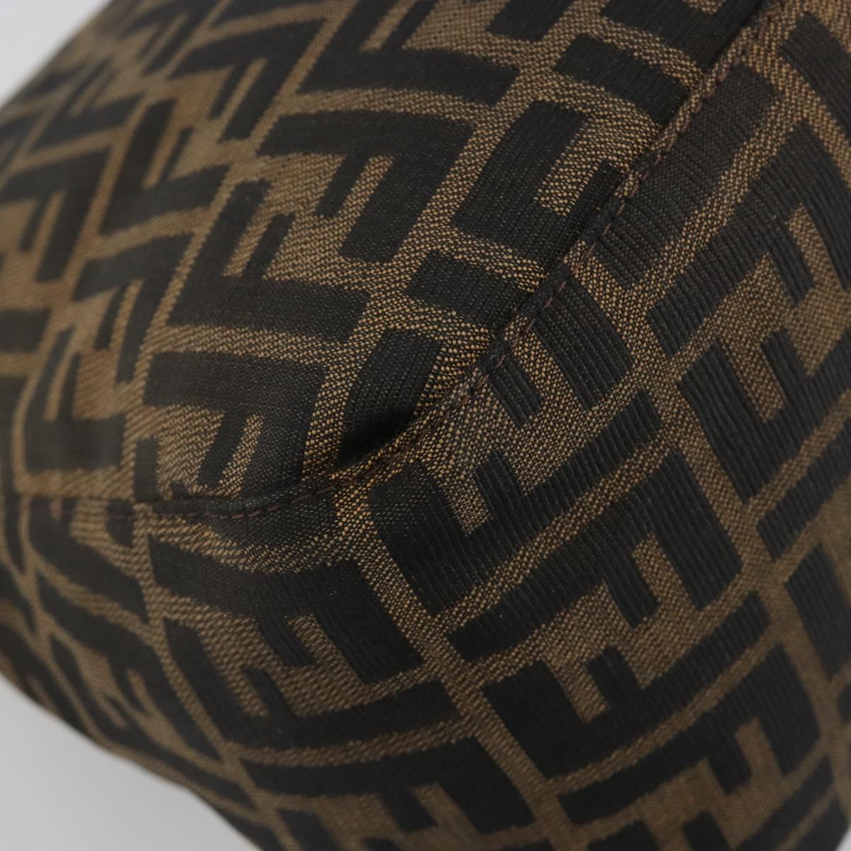FENDI Zucca Canvas Mamma Baguette Shoulder Bag Brown Black Auth 192302V