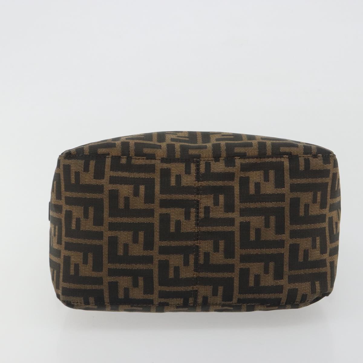 FENDI Zucca Canvas Mamma Baguette Shoulder Bag Brown Black Auth 192302V