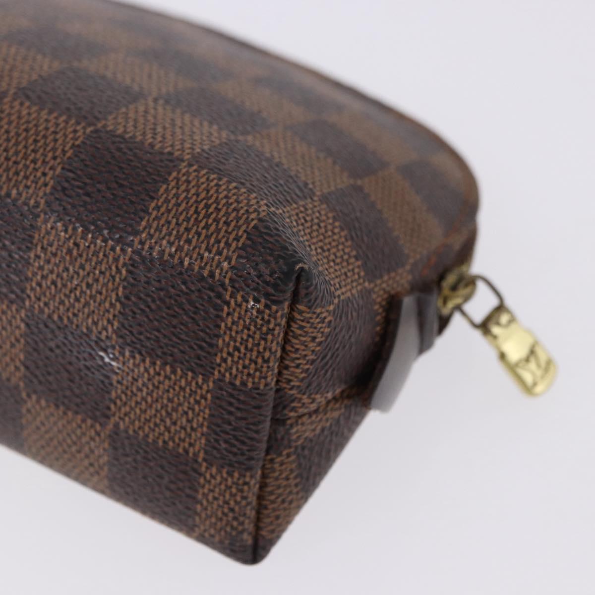 LOUIS VUITTON Damier Ebene Pochette Cosmetic PM Pouch N47516 LV Auth 192303