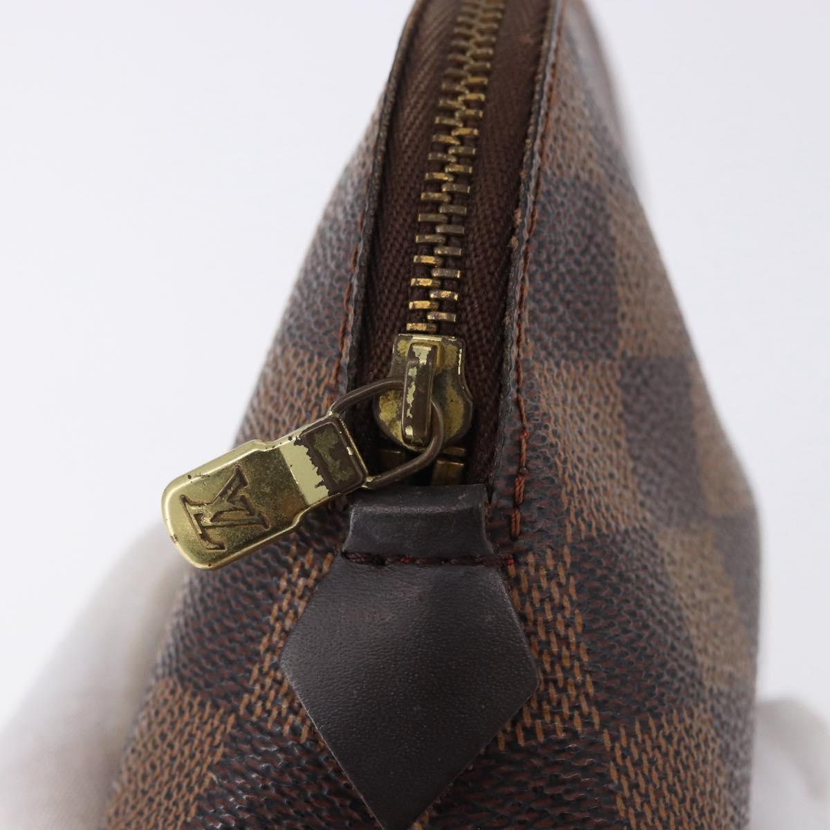 LOUIS VUITTON Damier Ebene Pochette Cosmetic PM Pouch N47516 LV Auth 192303