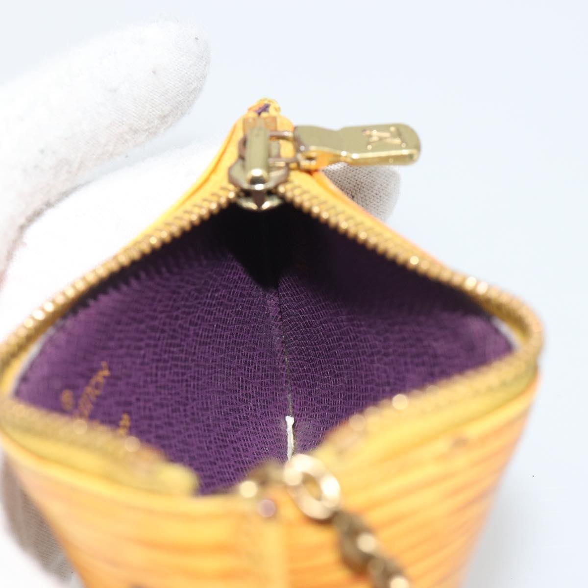 LOUIS VUITTON Epi Pochette Cles Coin Purse Yellow M63809 LV Auth 192306