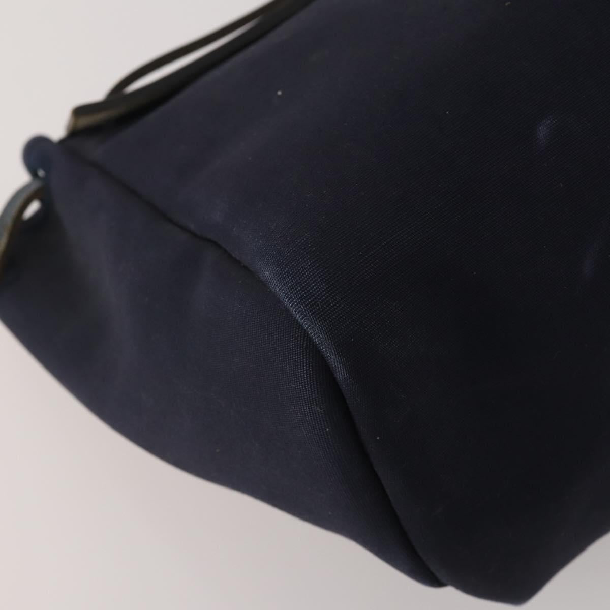 HERMES Herbag Cabas GM Tote Bag Canvas Navy Silver Auth 192310