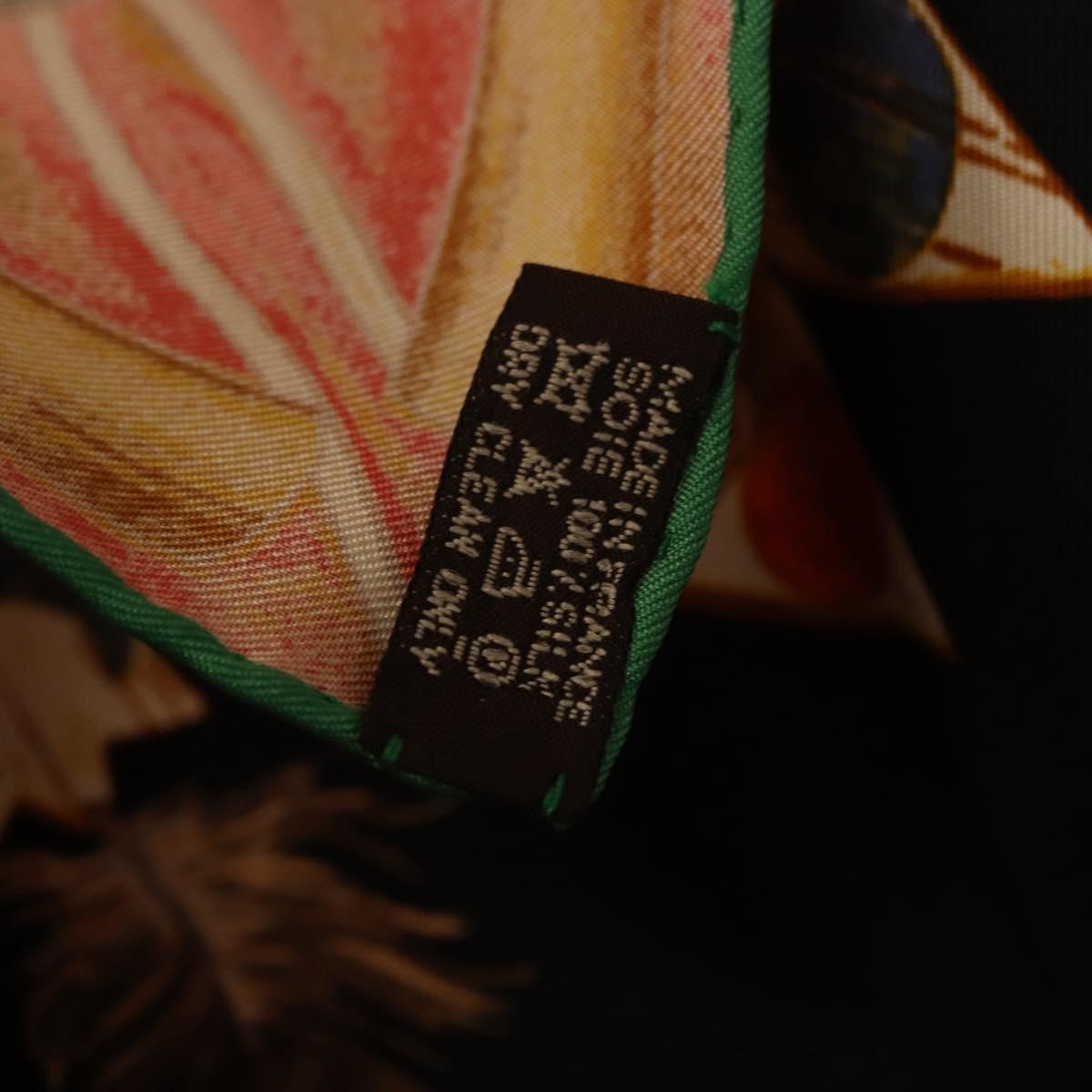 HERMES Carre90 Scarf Silk ""Cosmogonie Apache"" Brown Black Auth 192369M