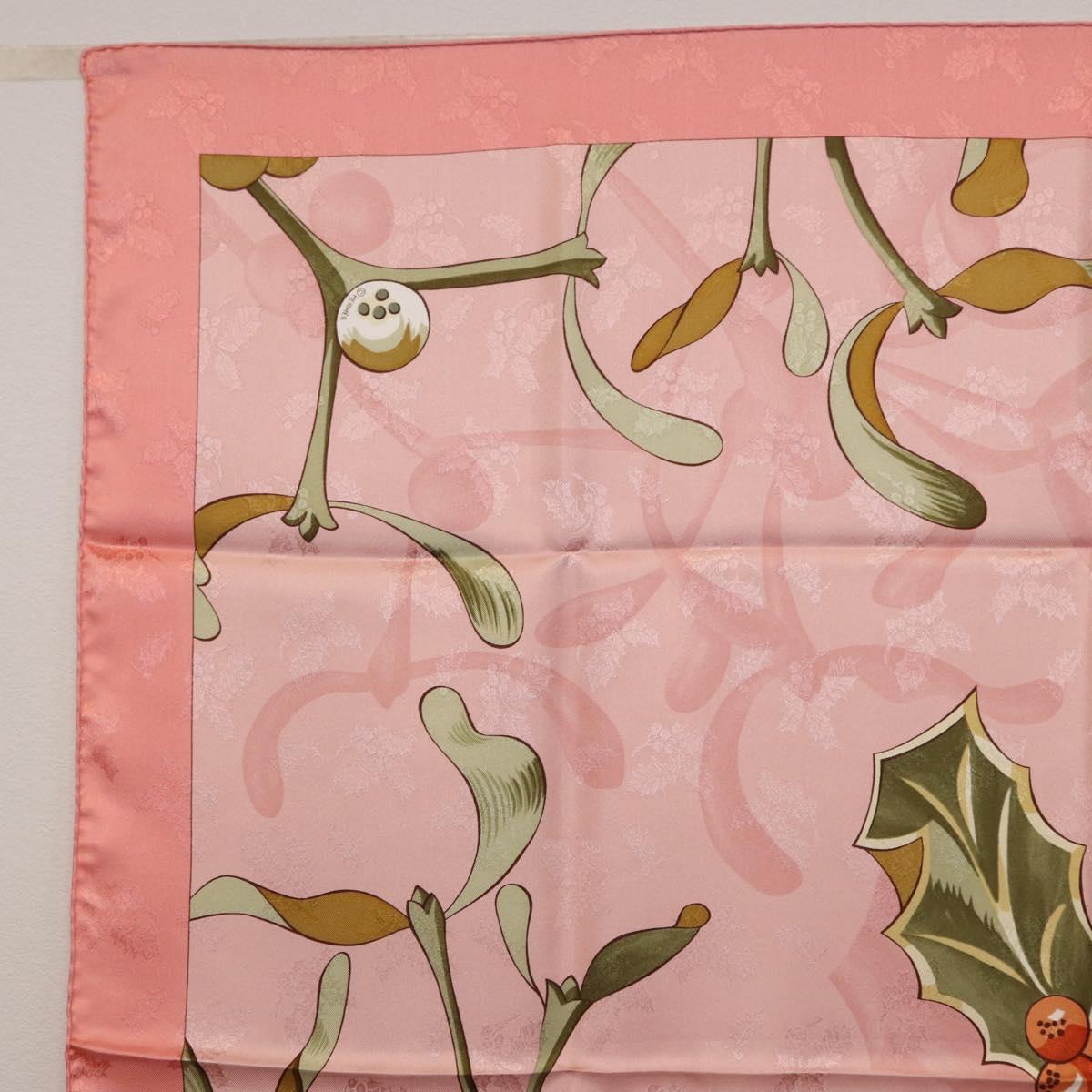 HERMES Carre90 Scarf Silk Pink Green Auth 192370M