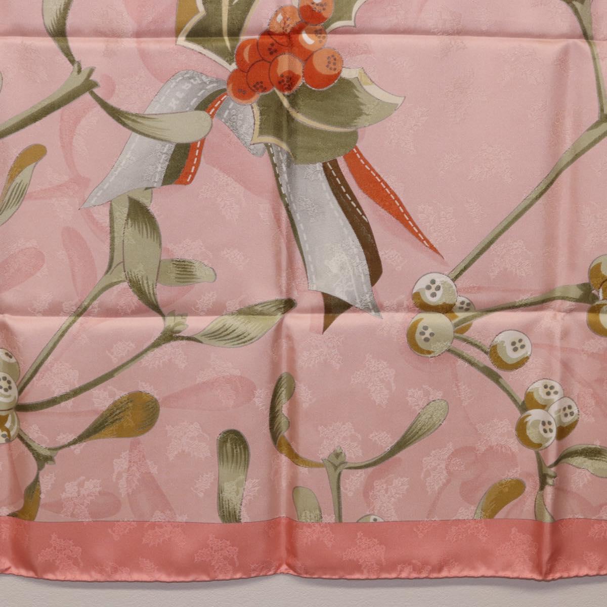 HERMES Carre90 Scarf Silk Pink Green Auth 192370M